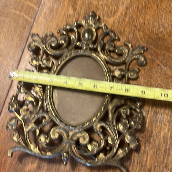 Antique Ornate Fancy 11” Tall Heavy Victorian Frame W Easel Stand - Picture 8 of 8